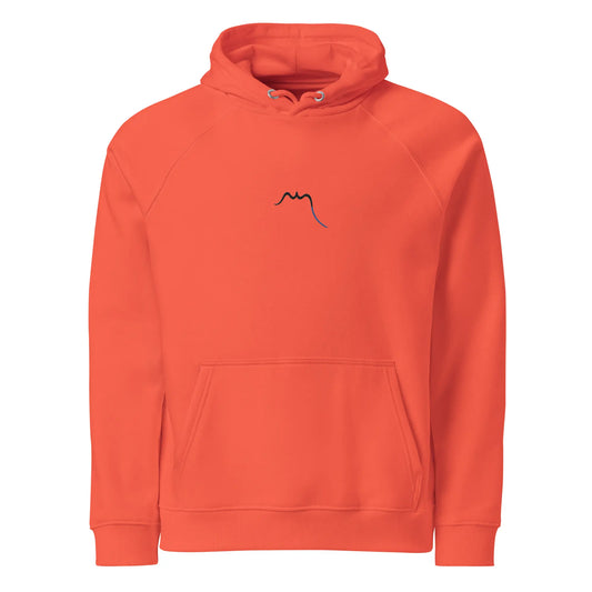 hoodie sweat à capuche femme homme en coton biologique hotza face coloris orange