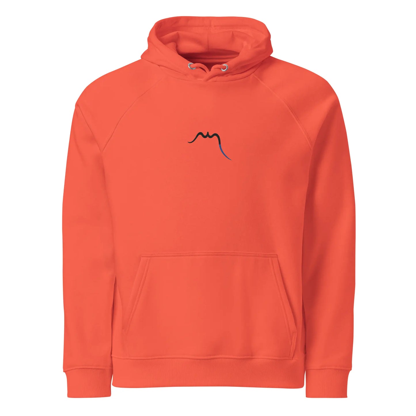 hoodie sweat à capuche femme homme en coton biologique hotza face coloris orange