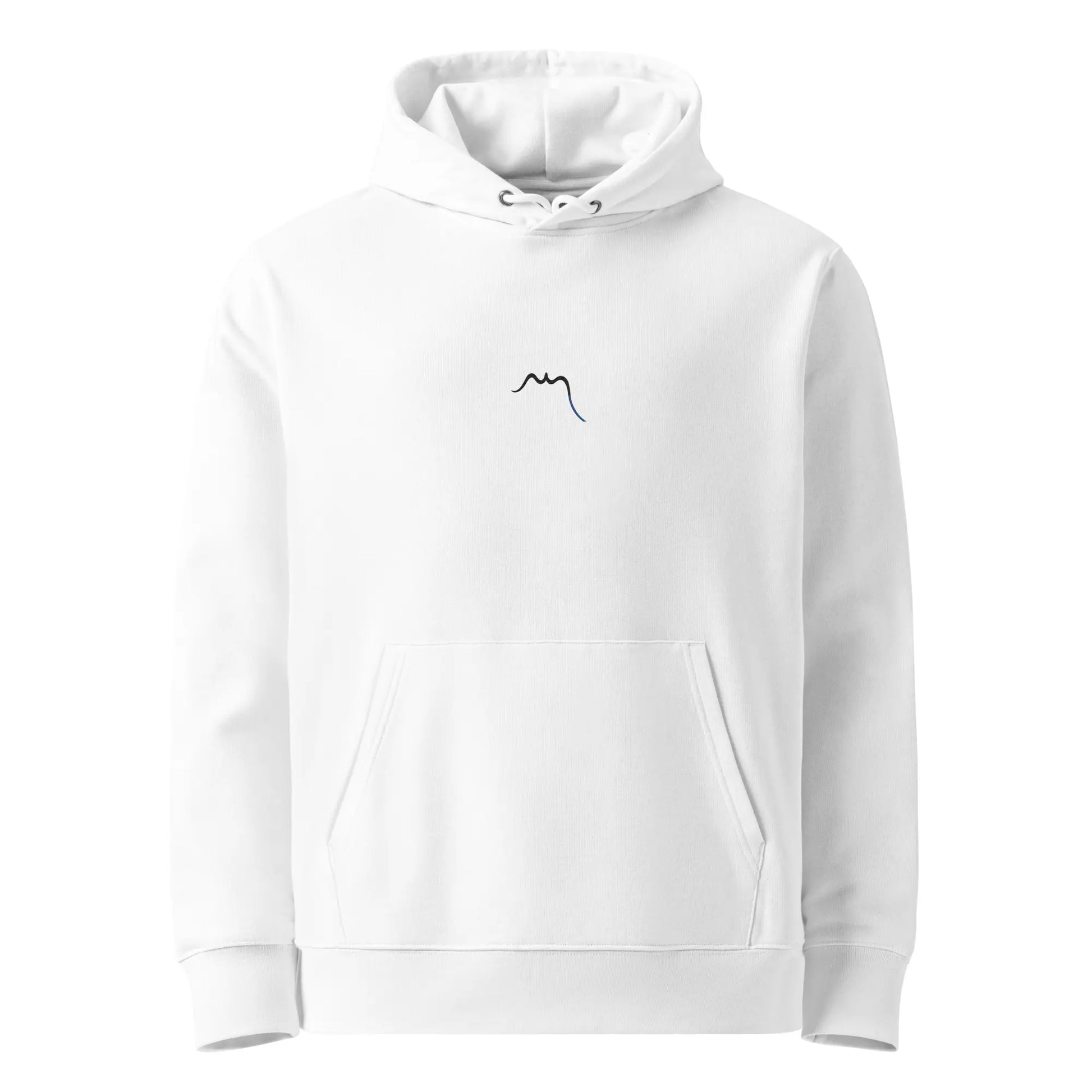 hoodie sweat à capuche en coton bio ekaitza face coloris blanc