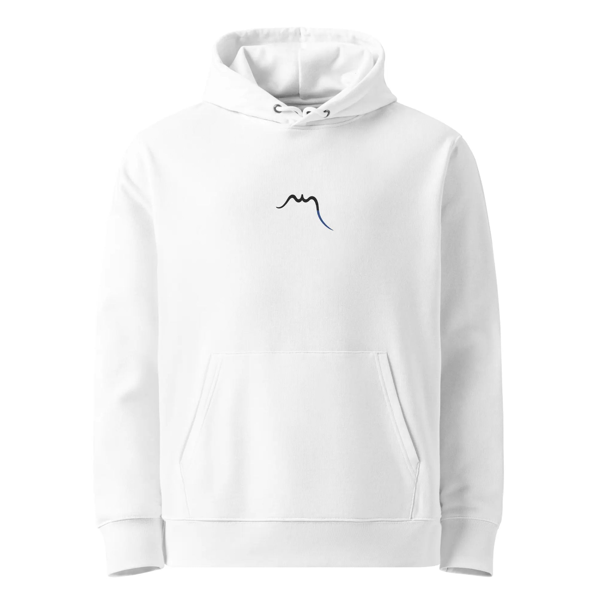 hoodie sweat à capuche en coton bio ekaitza face coloris blanc