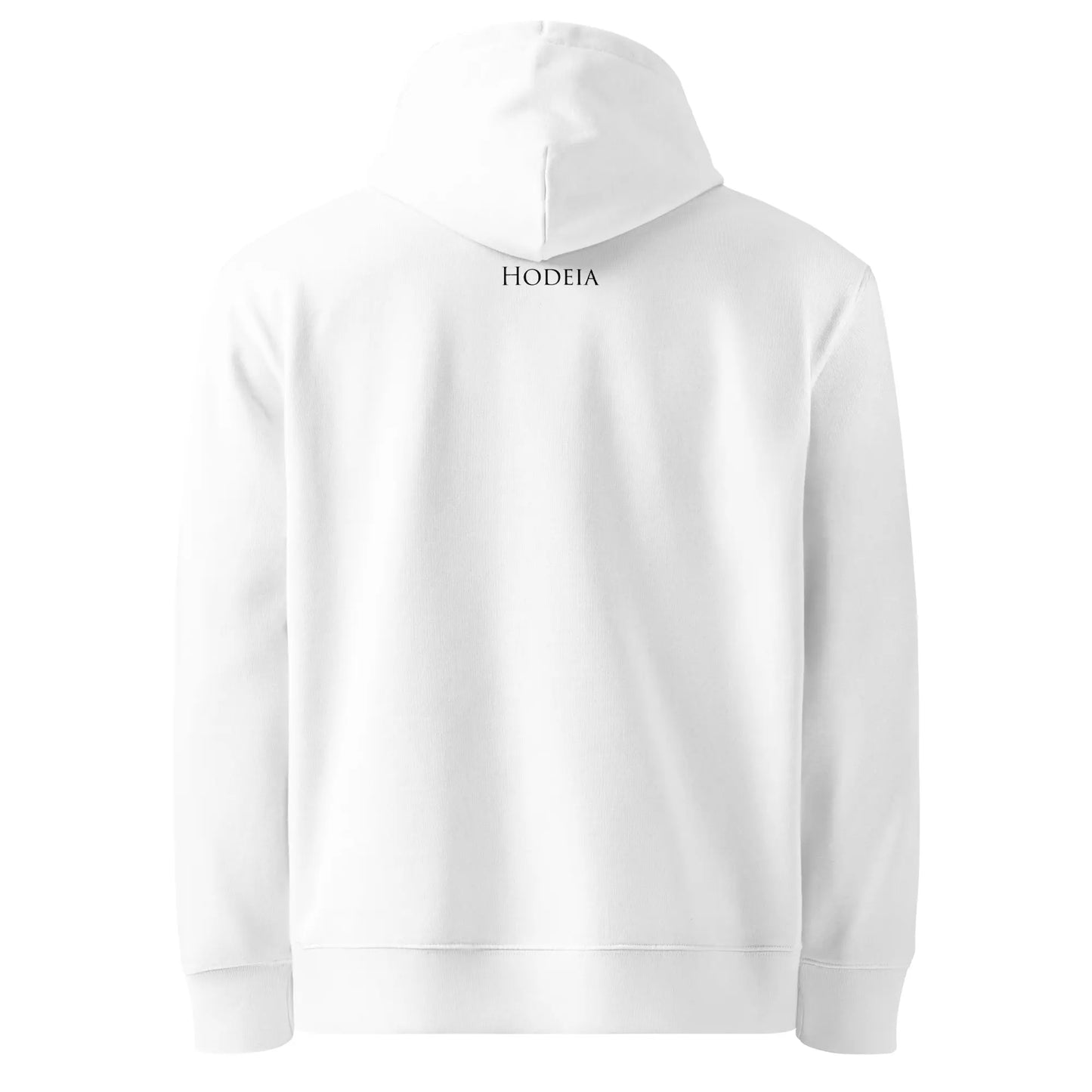 hoodie sweat à capuche en coton bio ekaitza dos coloris blanc