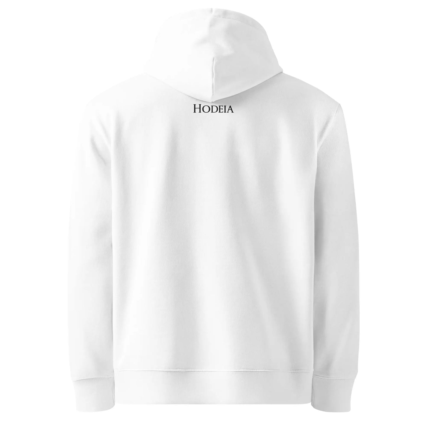 hoodie sweat à capuche en coton bio ekaitza dos coloris blanc