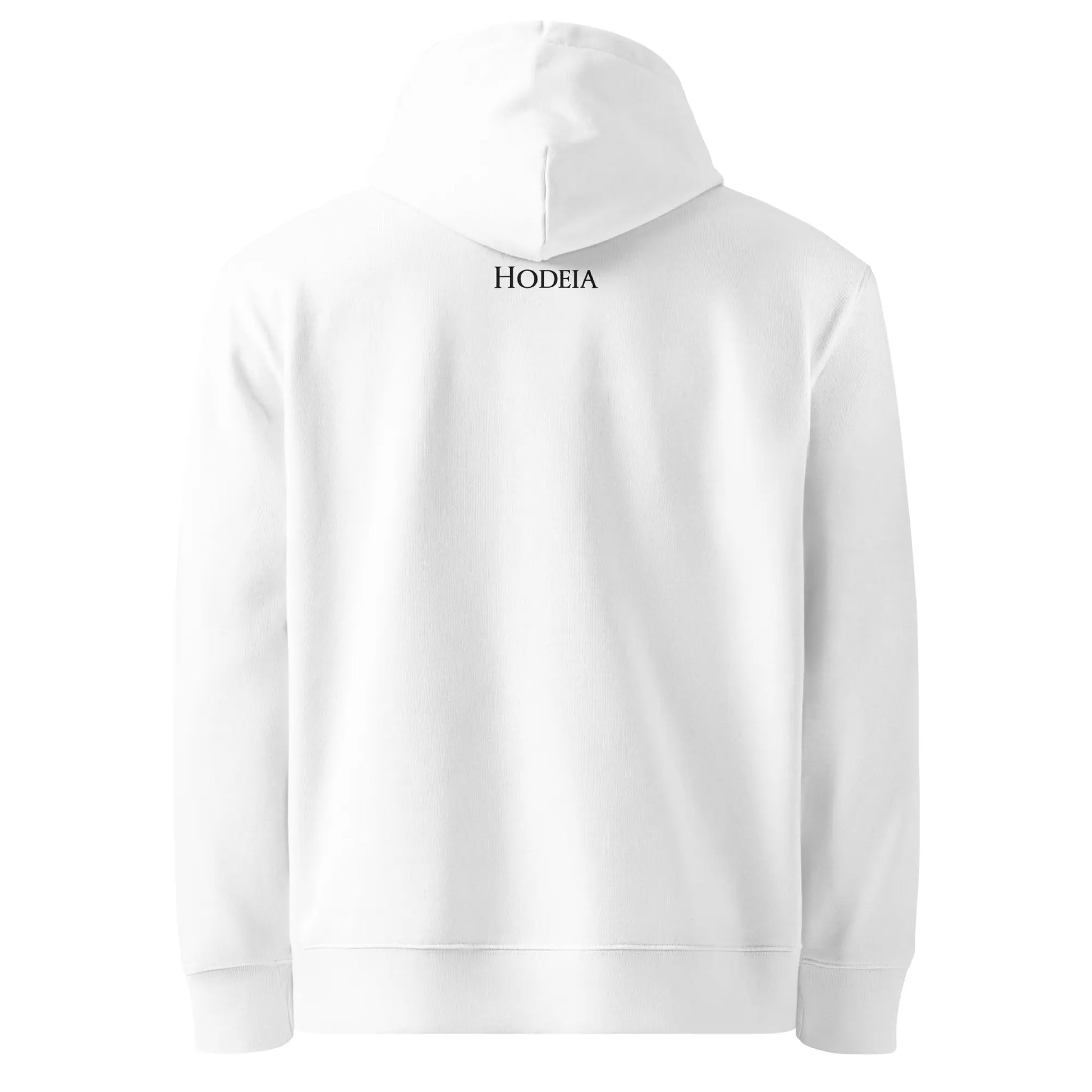 hoodie sweat à capuche en coton bio ekaitza dos coloris blanc