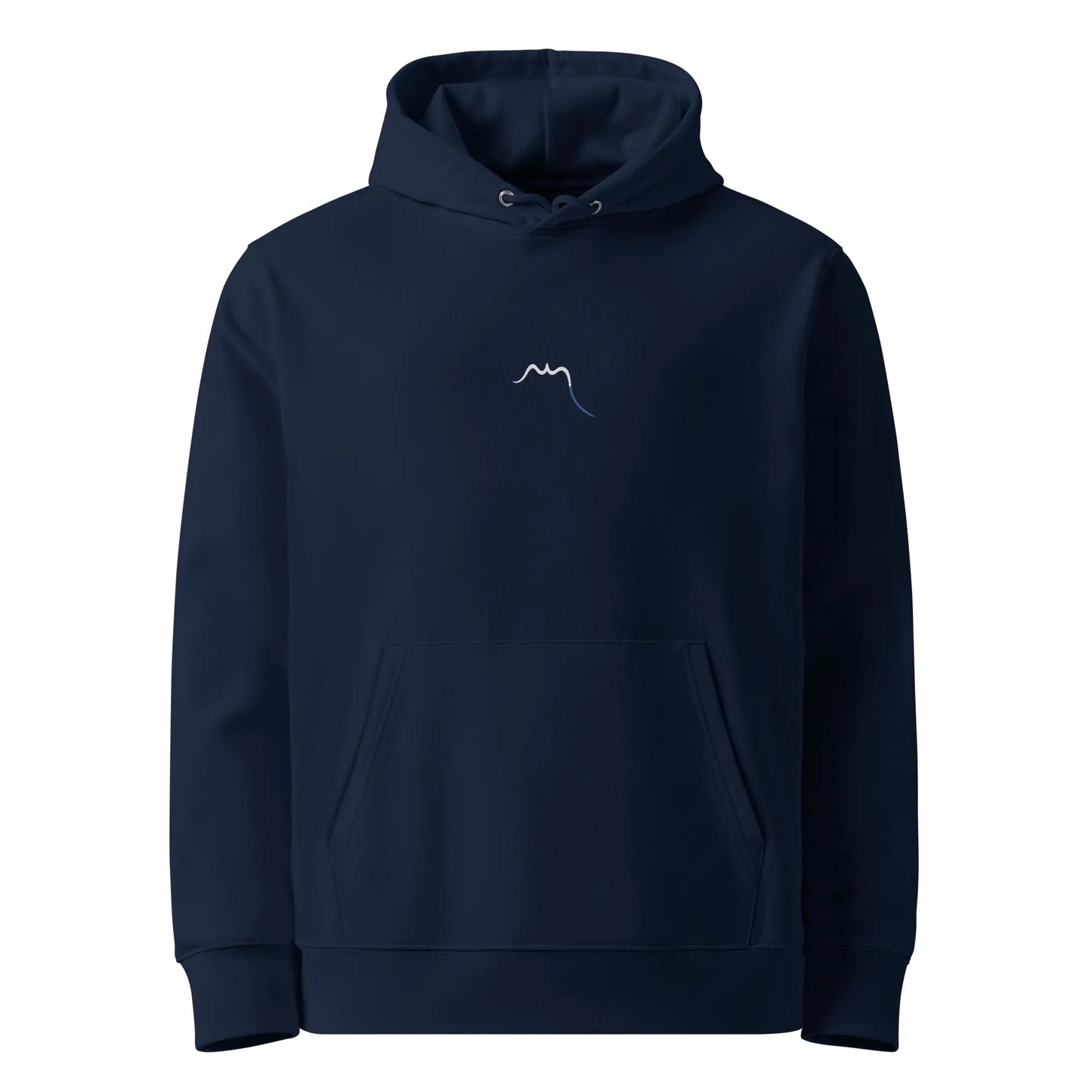 hoodie sweat à capuche en coton bio ekaitza face coloris bleu marine