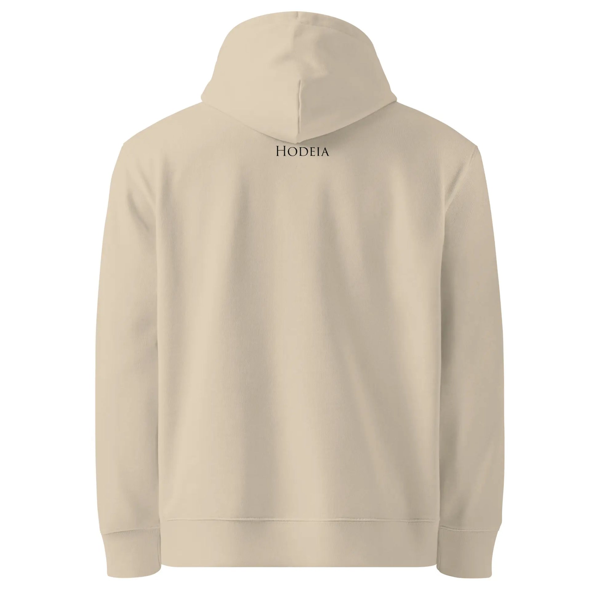 hoodie sweat à capuche en coton bio ekaitza dos coloris beige