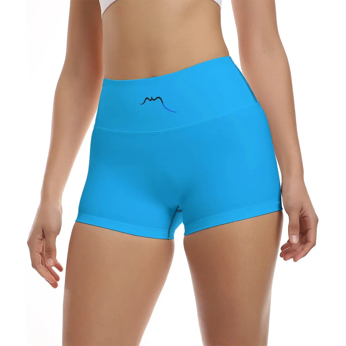 legging short face coloris bleu lagon