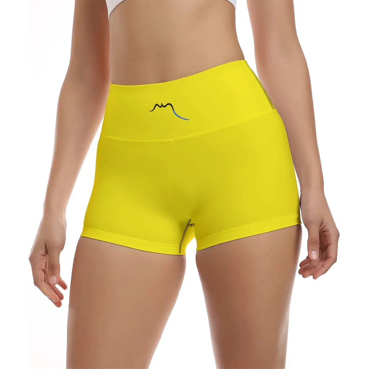 legging short face coloris jaune