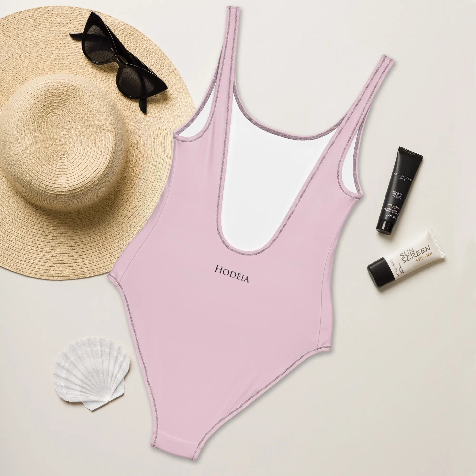monokini éco-responsable milady dos coloris rose pâle