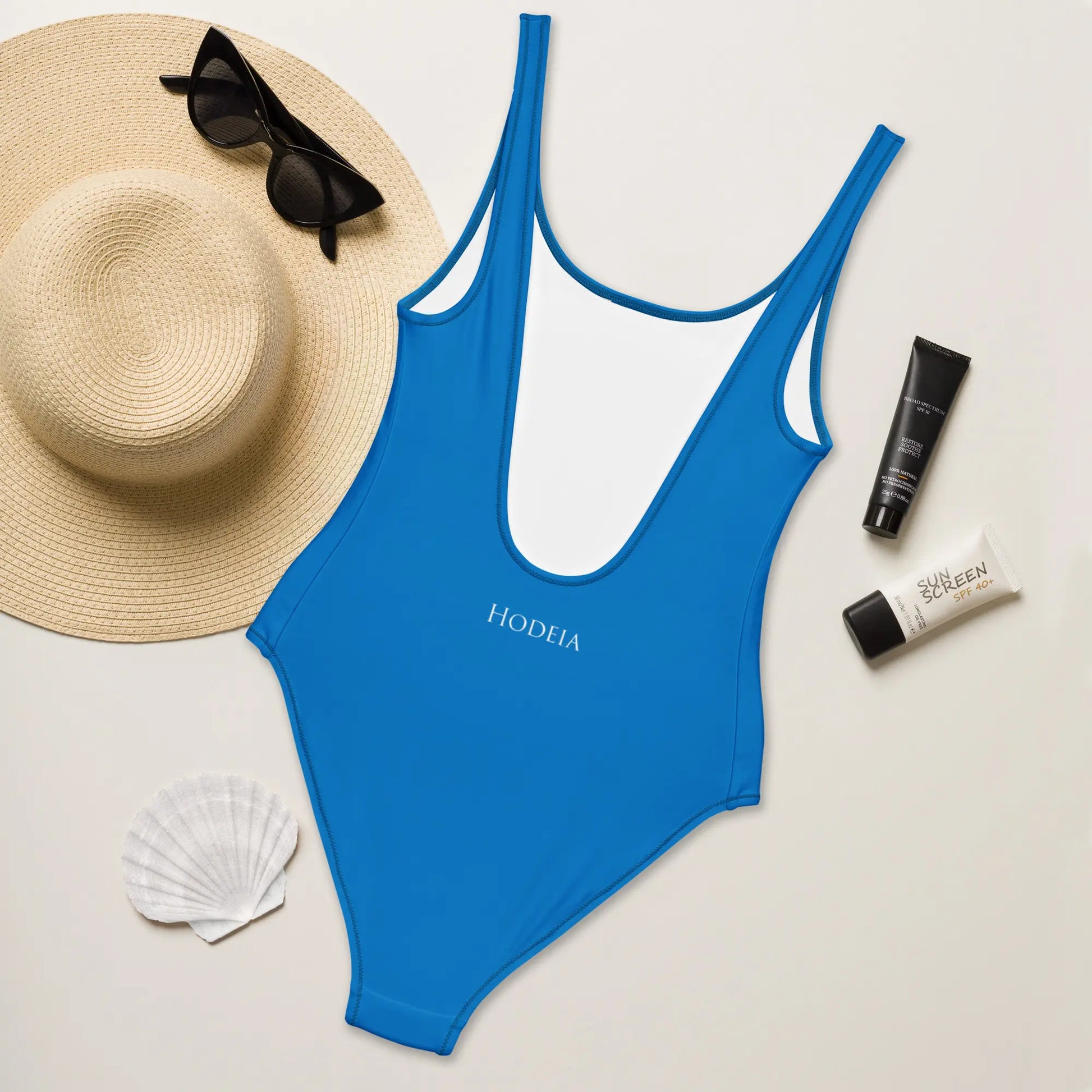monokini éco-responsable milady dos coloris bleu brillant