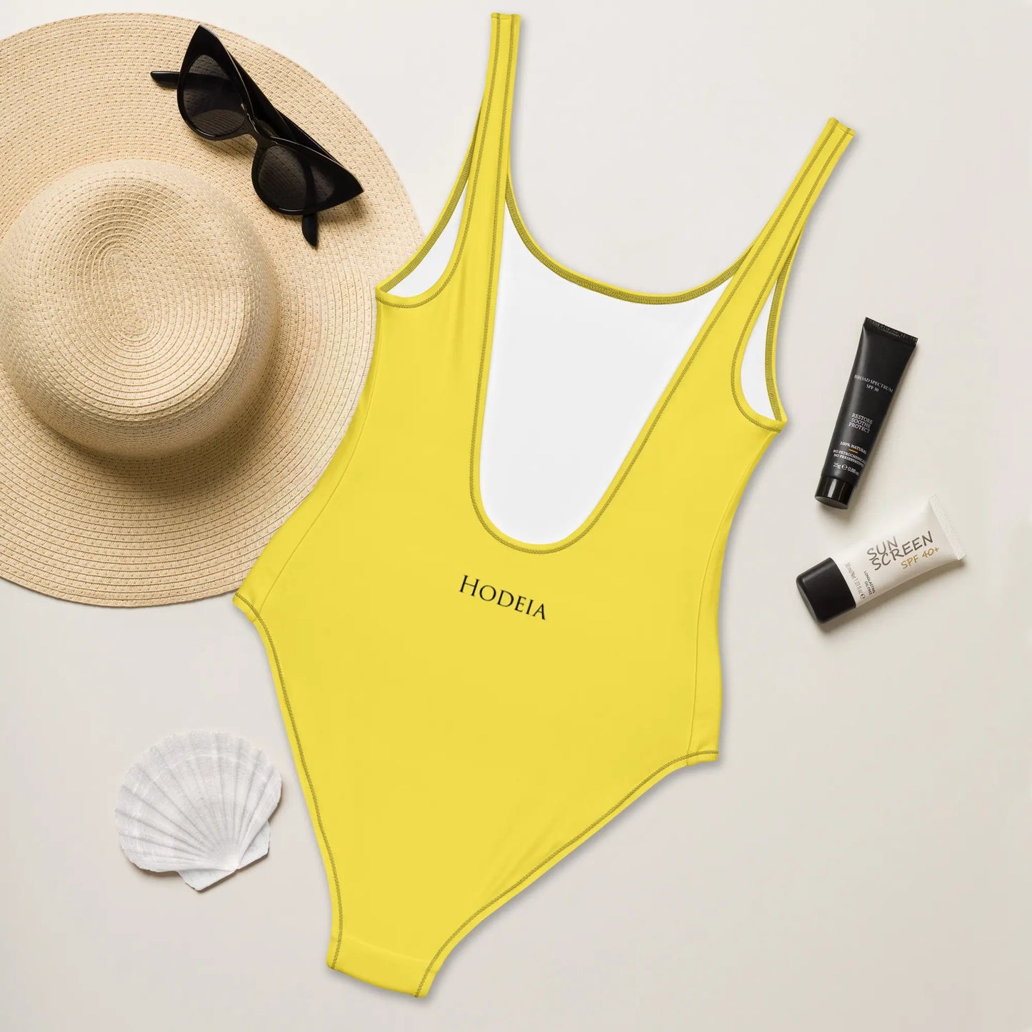 monokini éco-responsable milady dos coloris jaune pâle