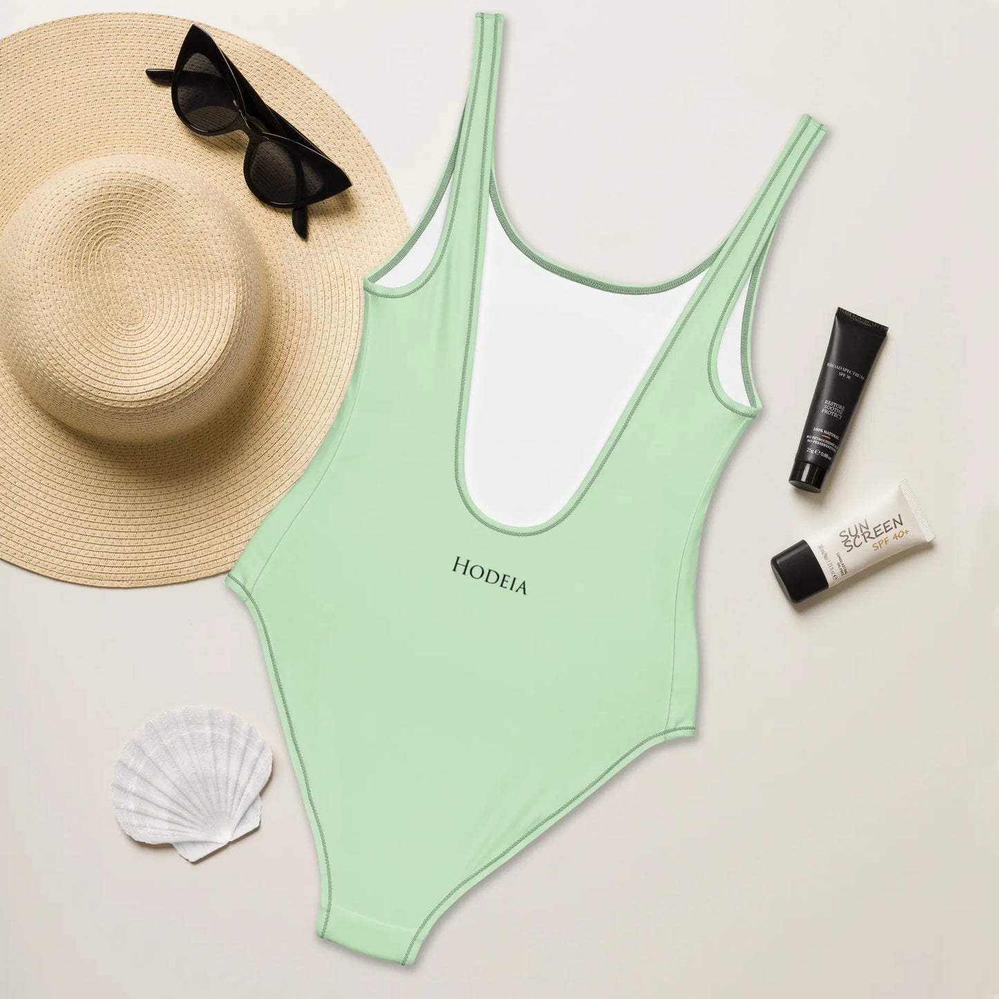 monokini éco-responsable milady dos coloris vert pâle