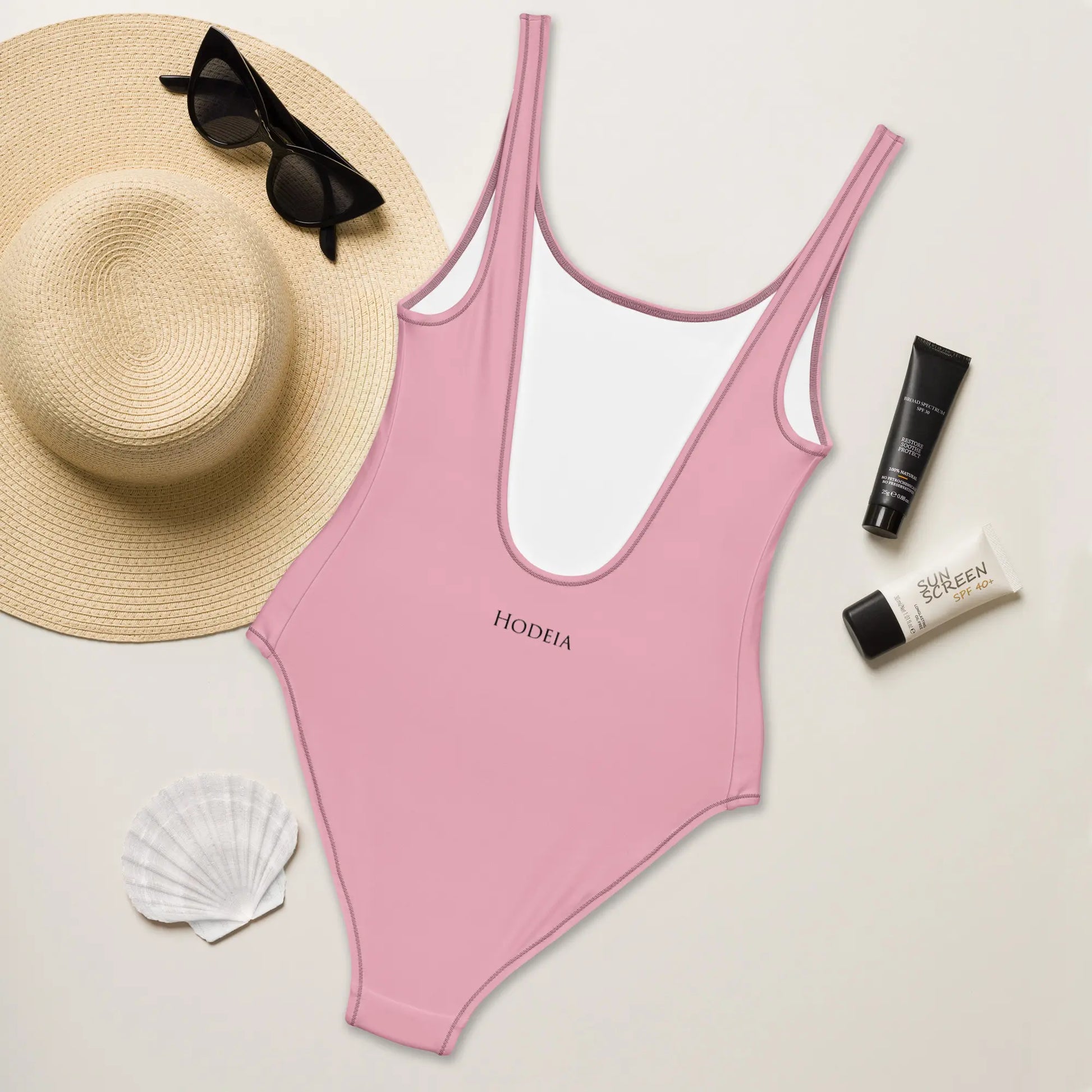 monokini éco-responsable milady dos coloris vieux rose