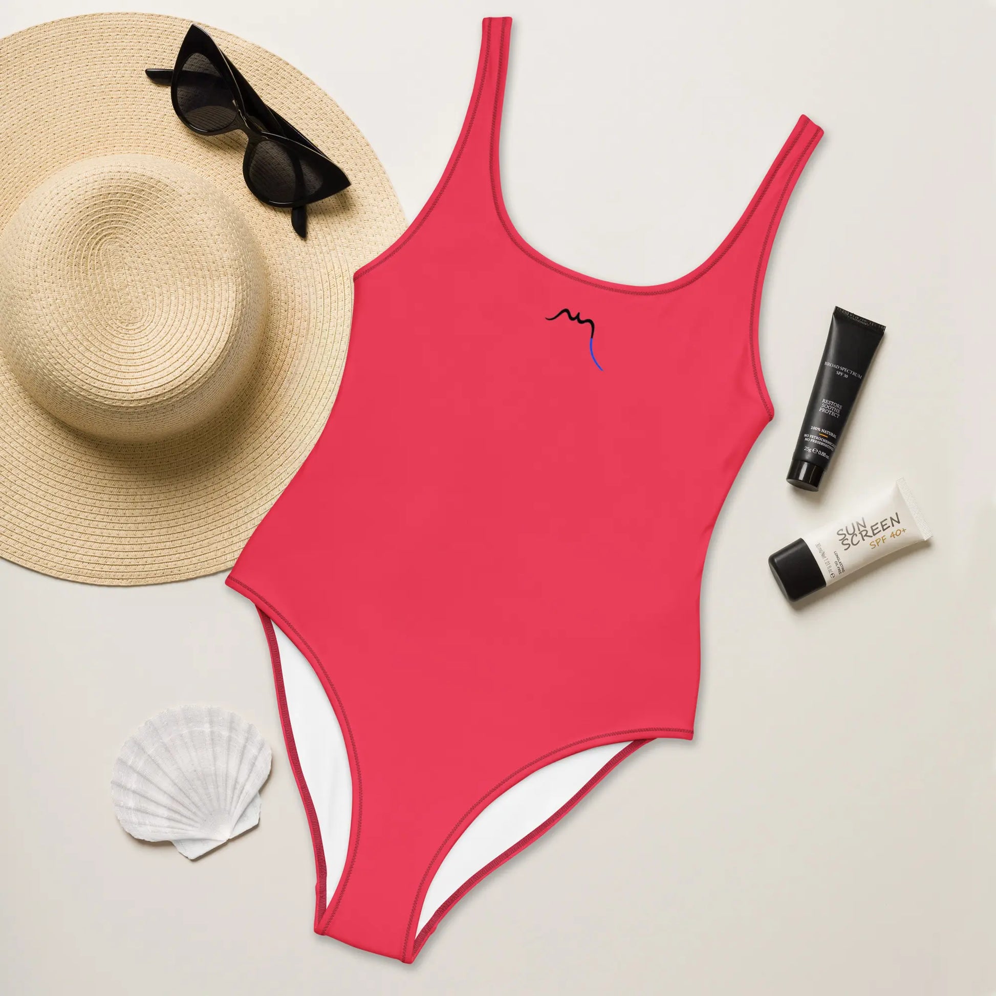 monokini éco-responsable milady face coloris rose foncé