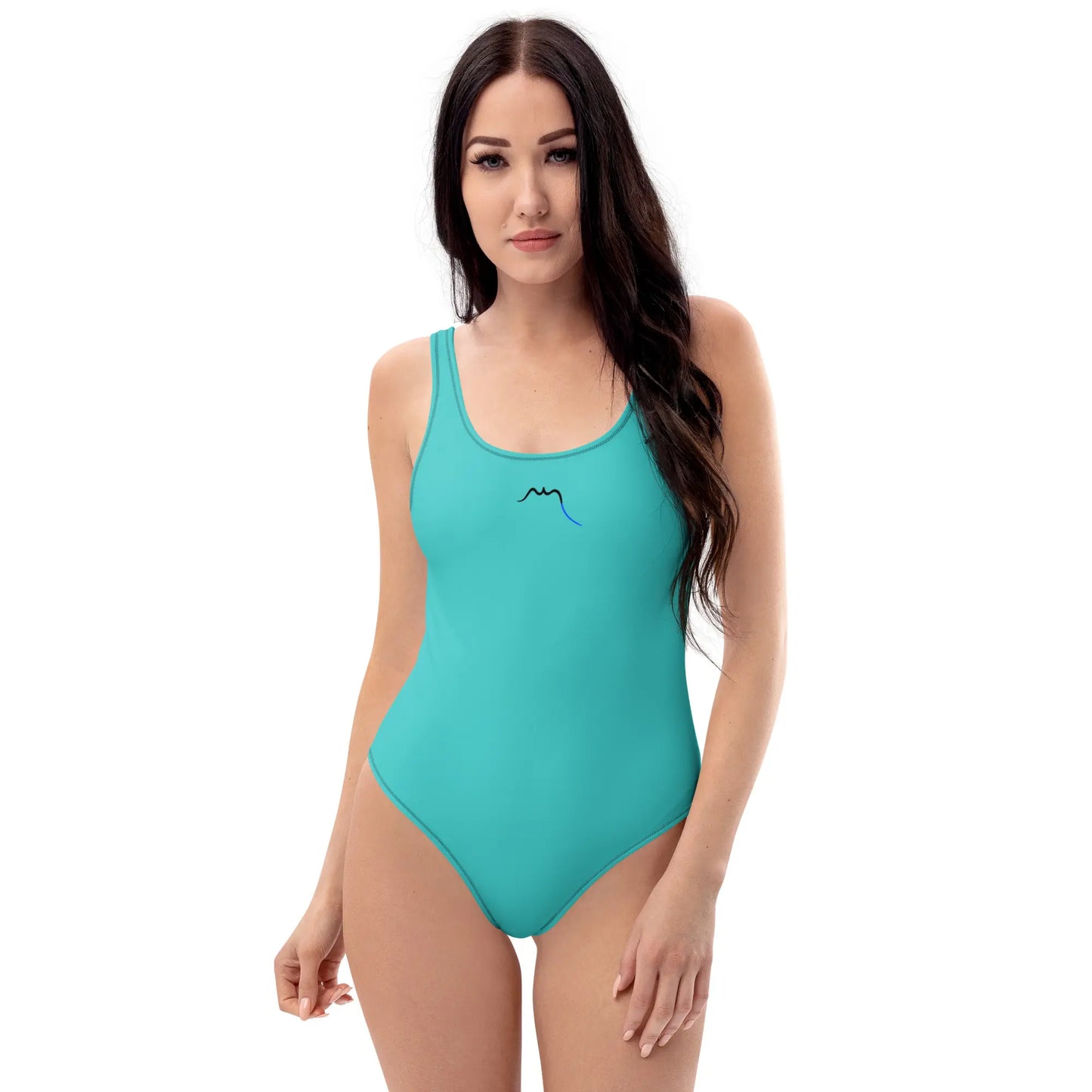 monokini éco-responsable milady porté face coloris bleu turquoise