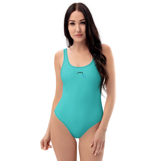 monokini éco-responsable milady porté face coloris bleu turquoise