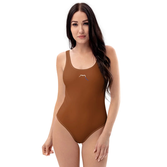 monokini éco-responsable milady porté face coloris marron caramel