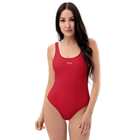 monokini éco-responsable milady porté face coloris rouge foncé