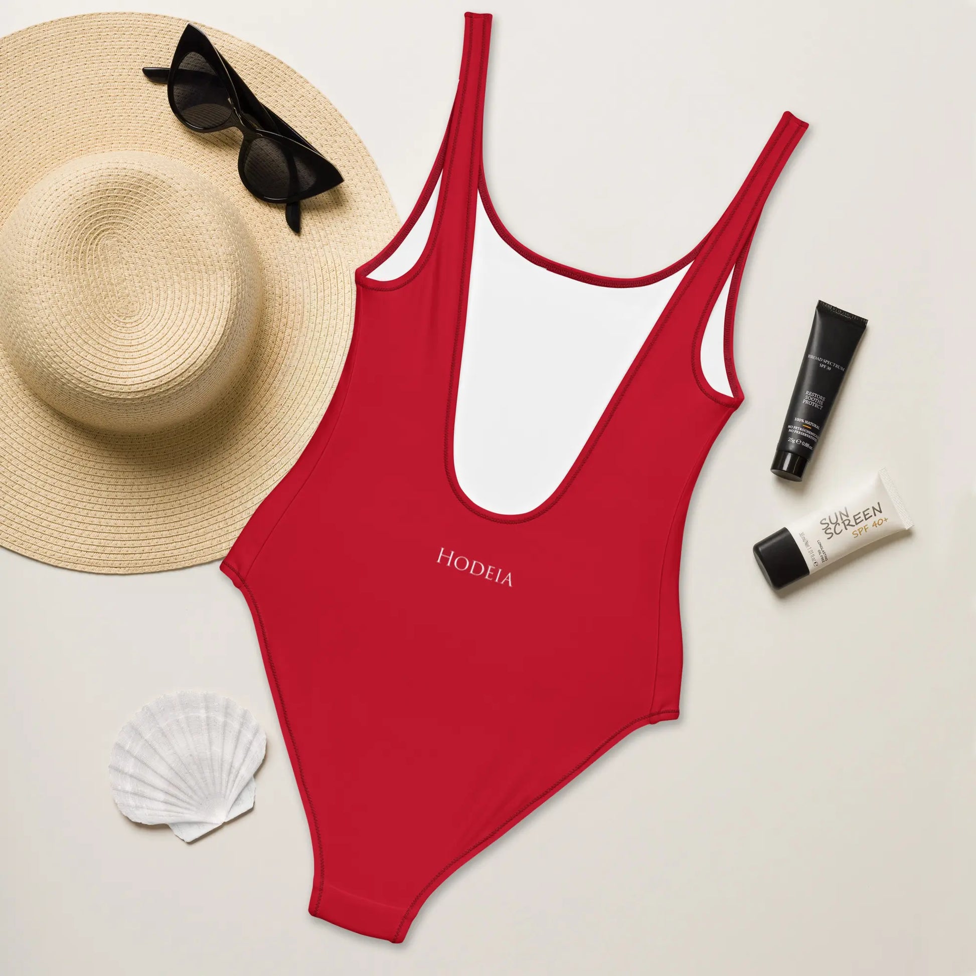 monokini éco-responsable milady dos coloris rouge foncé
