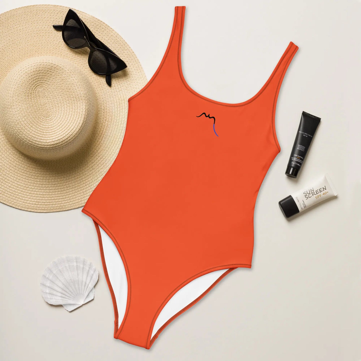 monokini éco-responsable milady face coloris orange