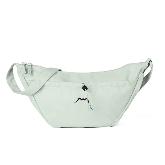 vue de face du sac bandouilère coloris vert pâle