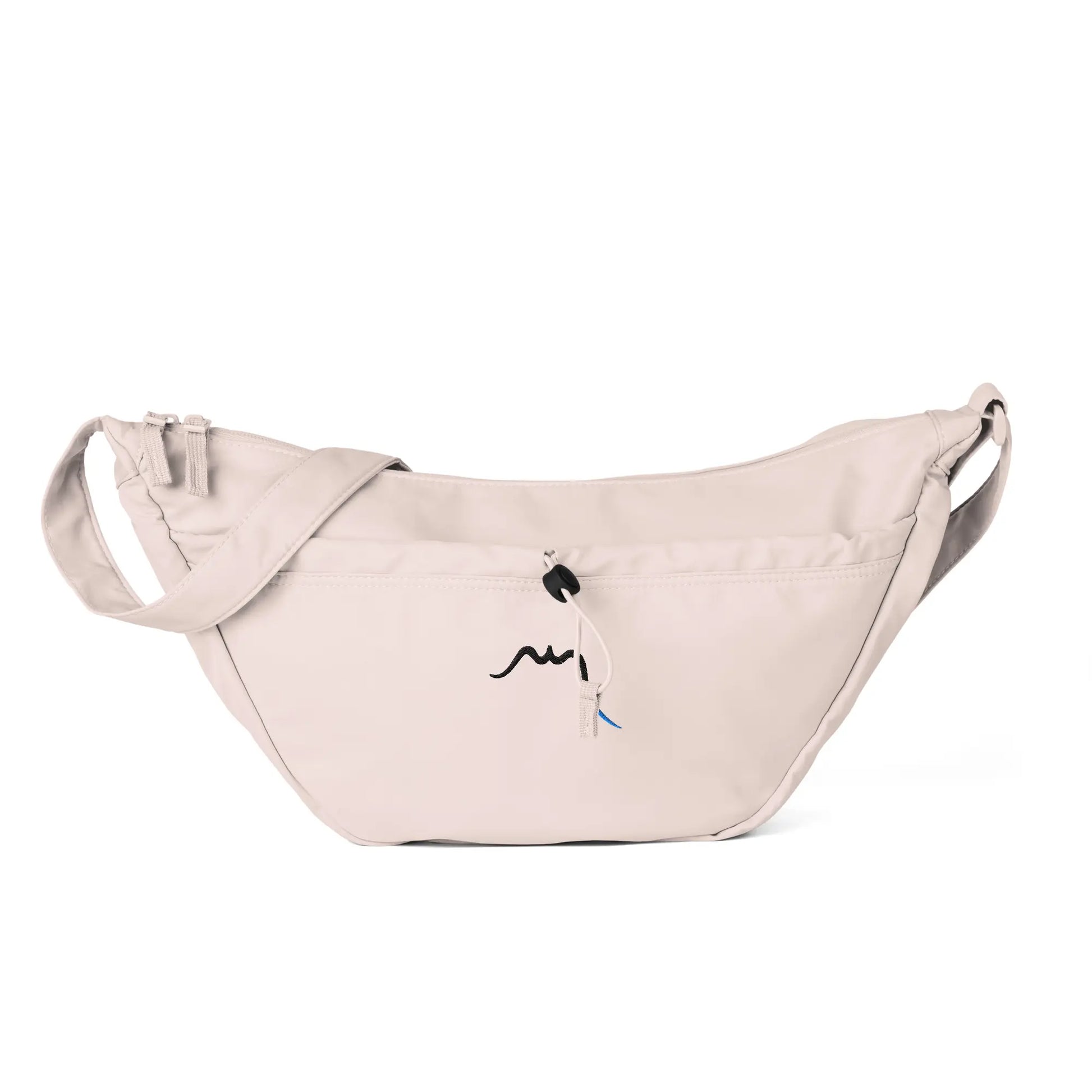 vue de face du sac bandouilère coloris rose pâle