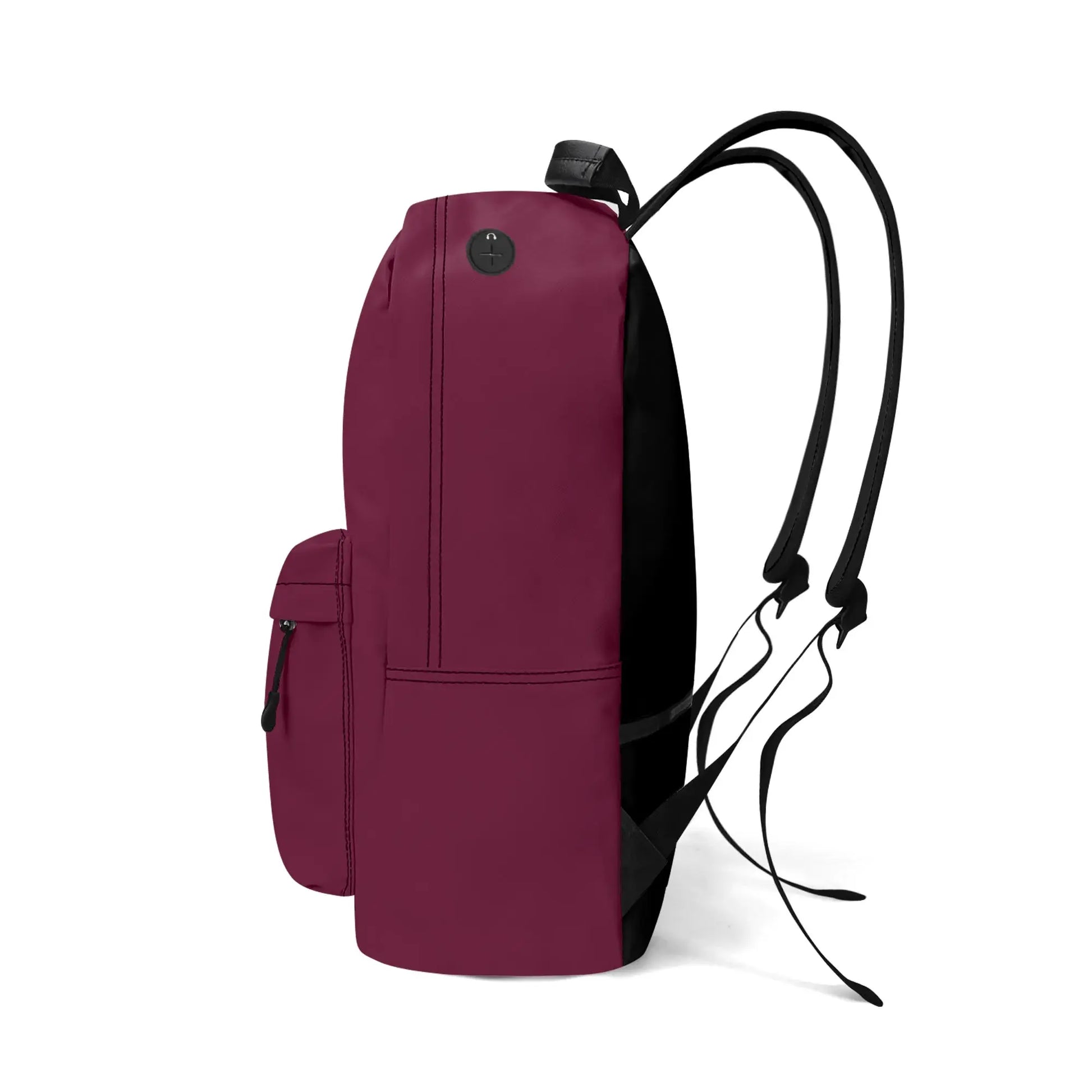 vue côté droit du sac à dos hodeia coloris rouge bordeaux