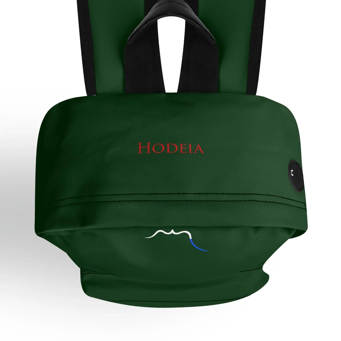 vue de dessus du sac à dos hodeia coloris vert forêt