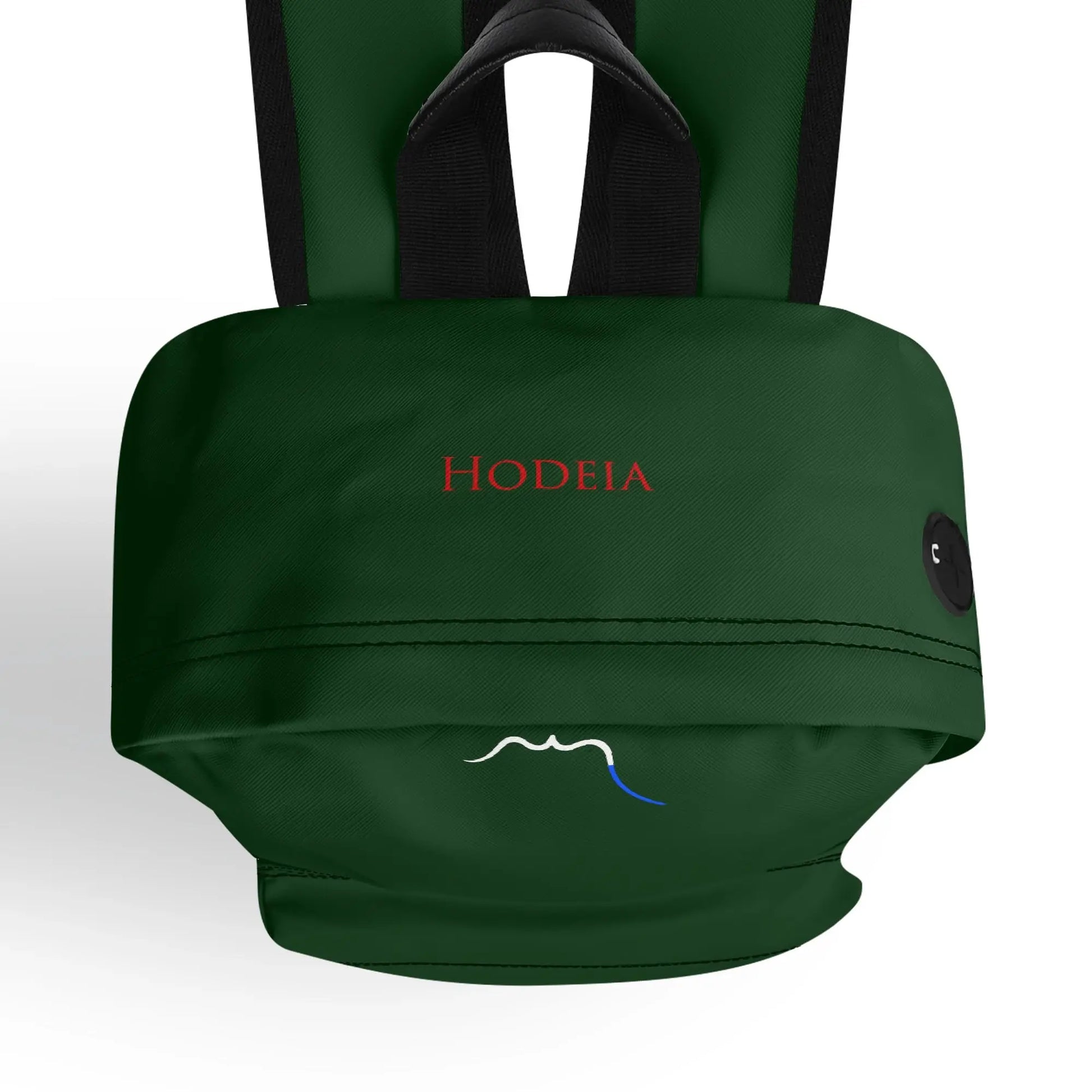 vue de dessus du sac à dos hodeia coloris vert forêt