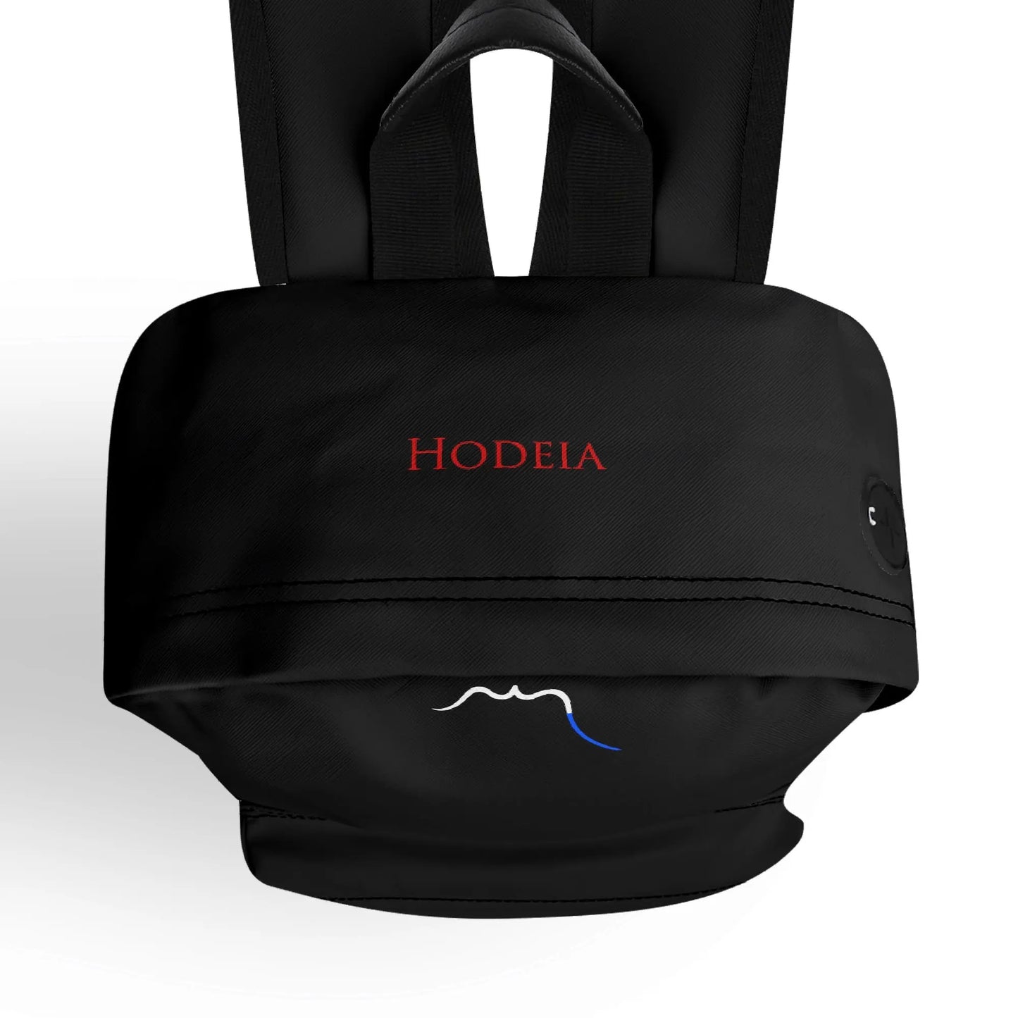 vue de dessus du sac à dos hodeia coloris noir
