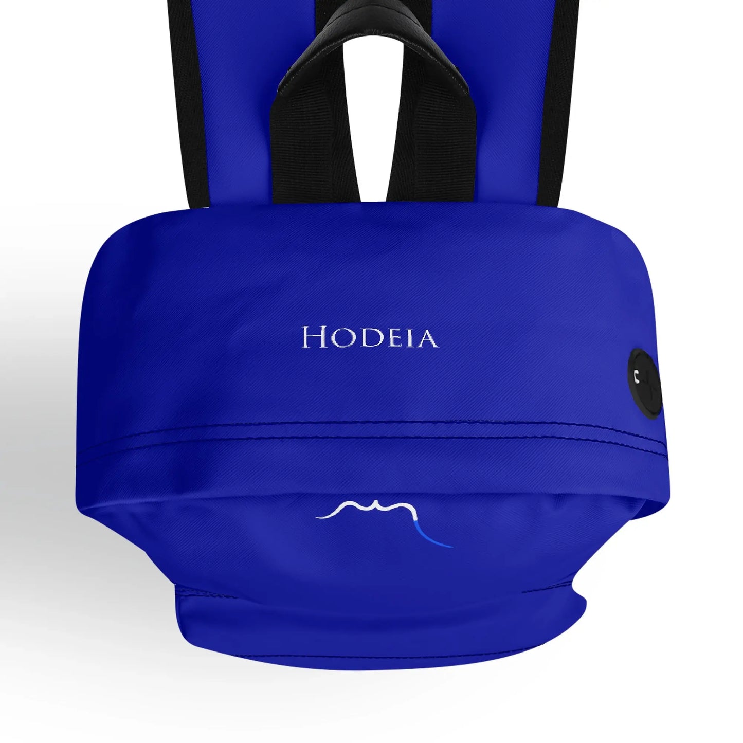 vue de dessus du sac à dos hodeia coloris bleu roi