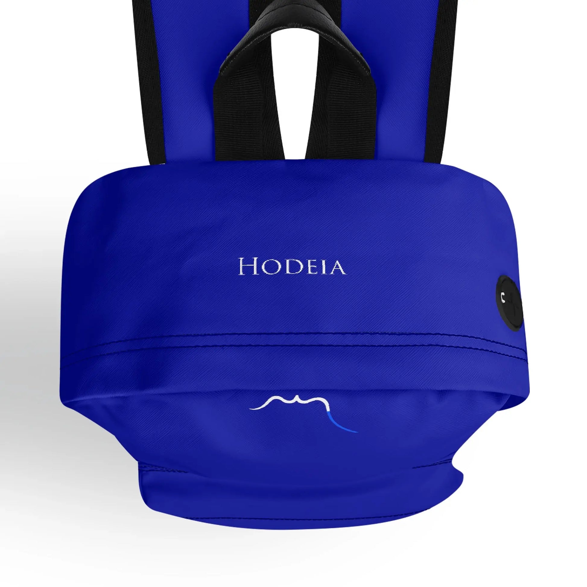 vue de dessus du sac à dos hodeia coloris bleu roi