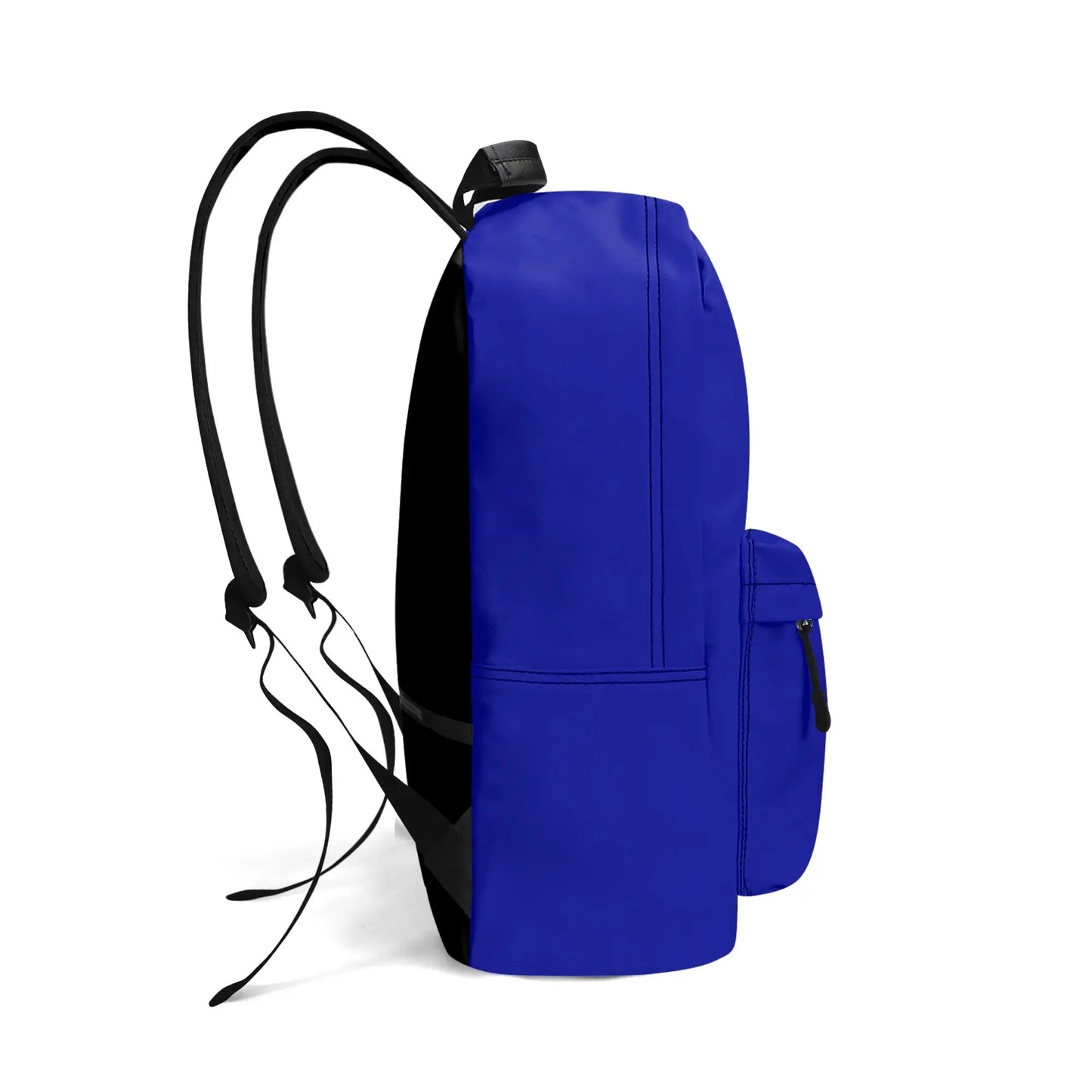 vue côté gauche du sac à dos hodeia coloris bleu roi
