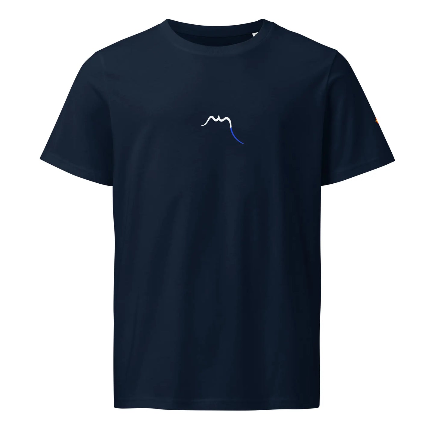 vue de face du t-shirt en coton bio ankaa coloris bleu marine