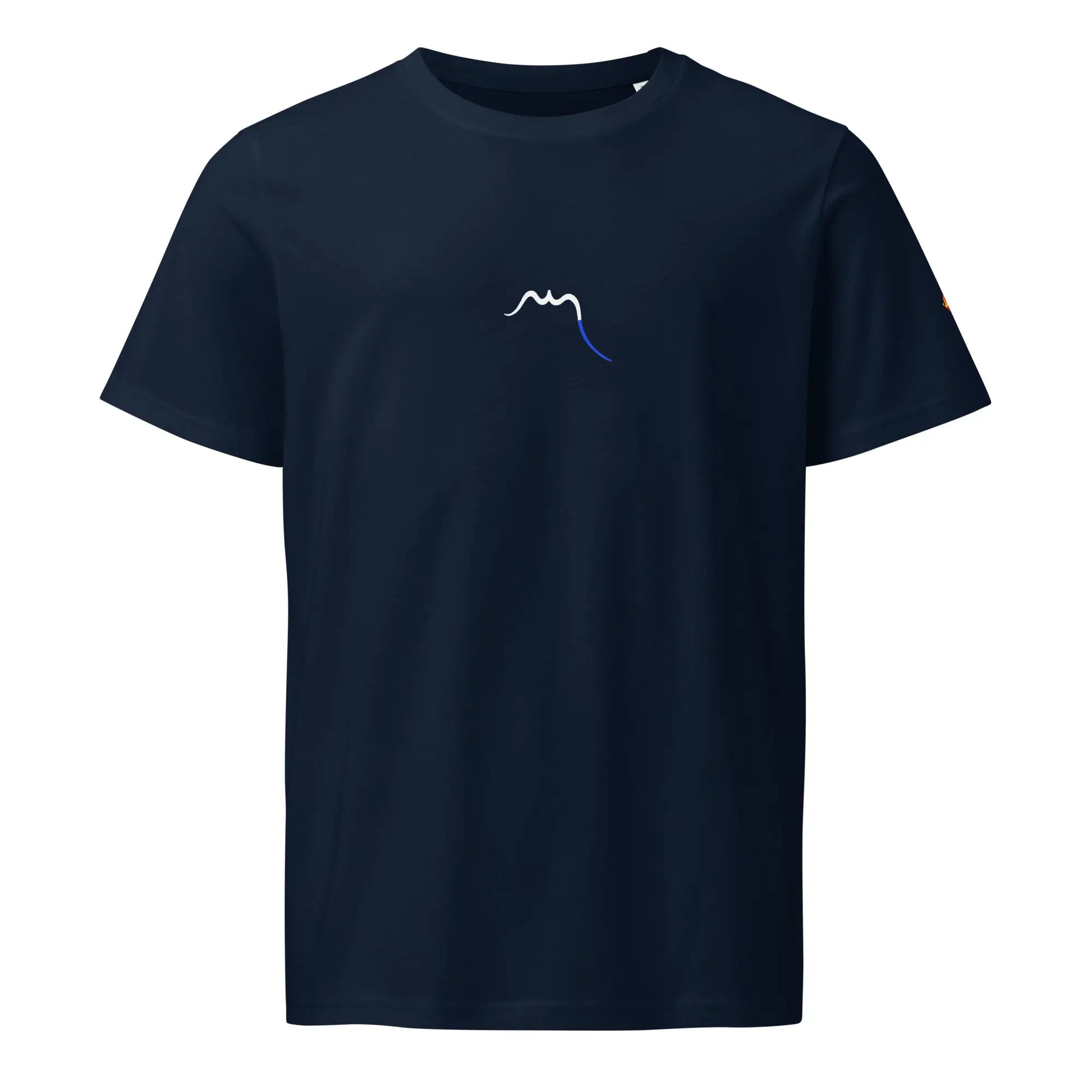 vue de face du t-shirt en coton bio ankaa coloris bleu marine
