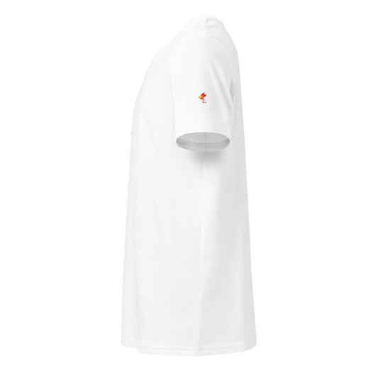 vue côté gauche du t-shirt en coton bio ankaa coloris blanc