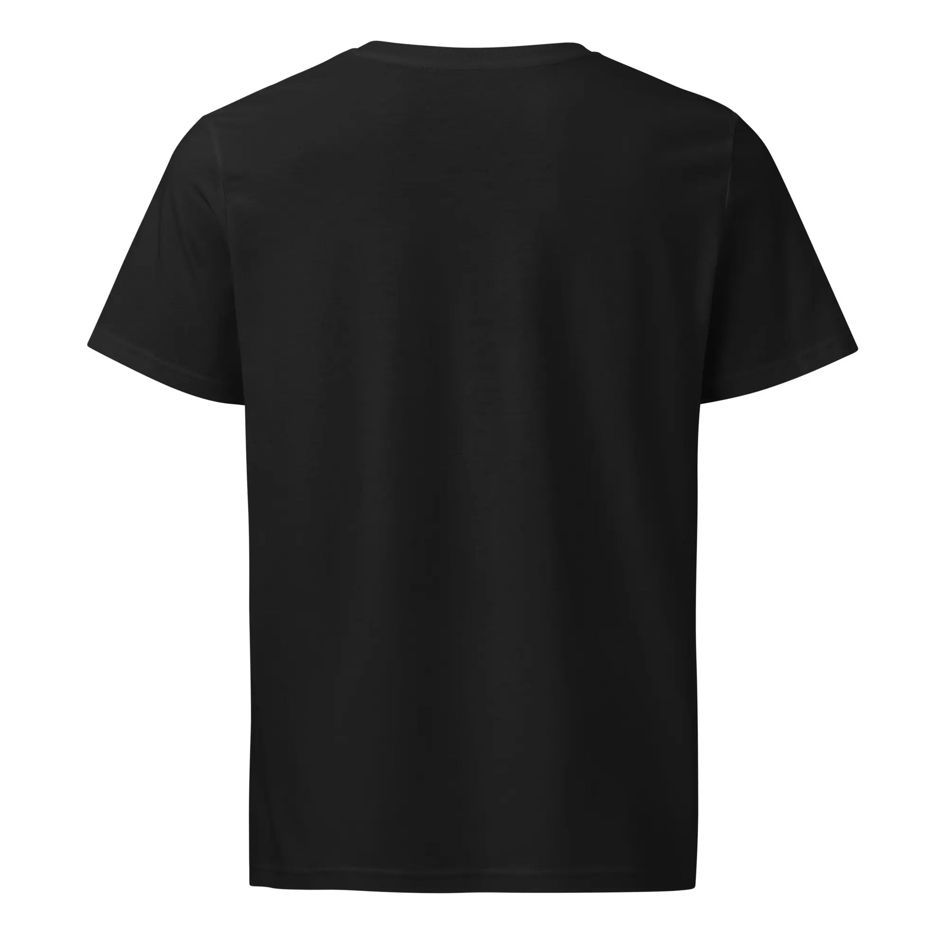 vue de dos du t-shirt en coton bio brodé ankaa zéro coloris noir