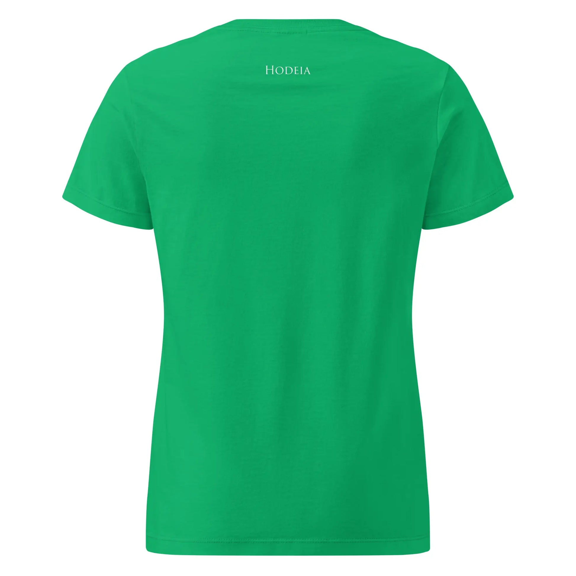 t-shirt coton cintré femme insola dos coloris vert logo blanc