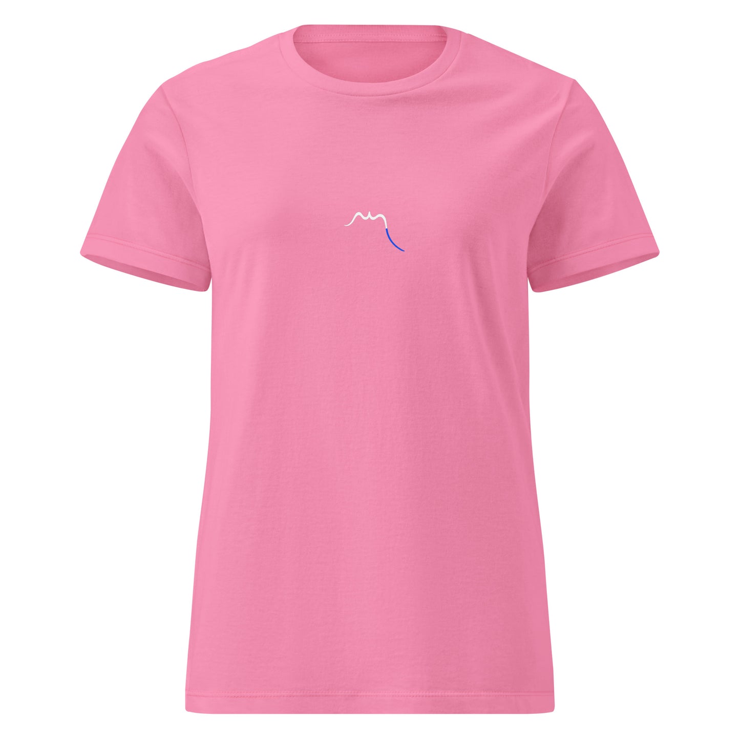 t-shirt coton cintré femme insola face coloris rose logo blanc