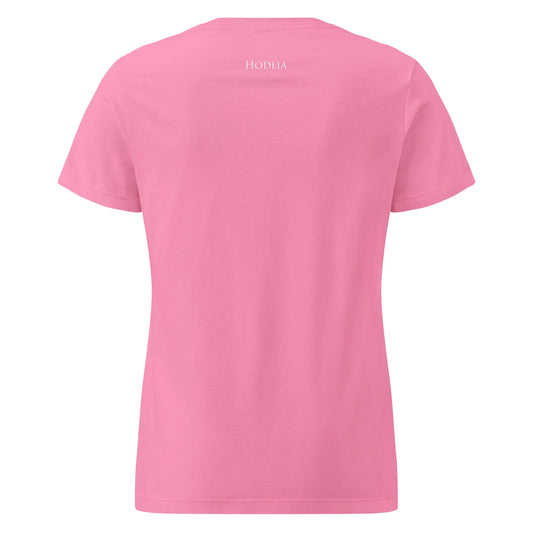t-shirt coton cintré femme insola dos coloris rose logo blanc