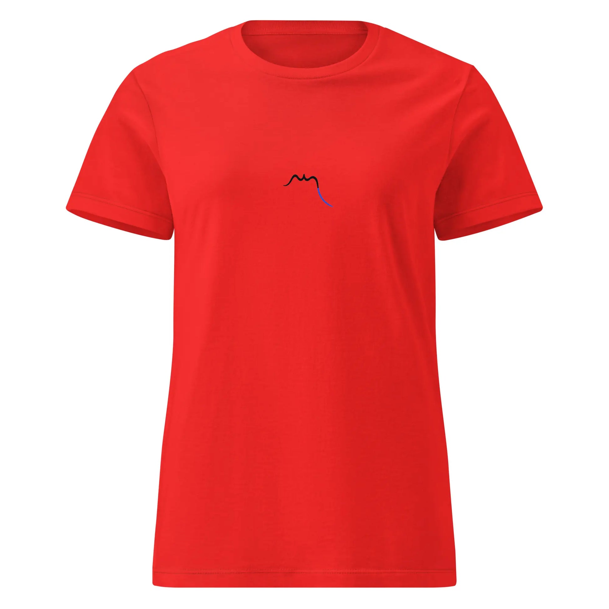t-shirt coton cintré femme insola face coloris rouge logo noir