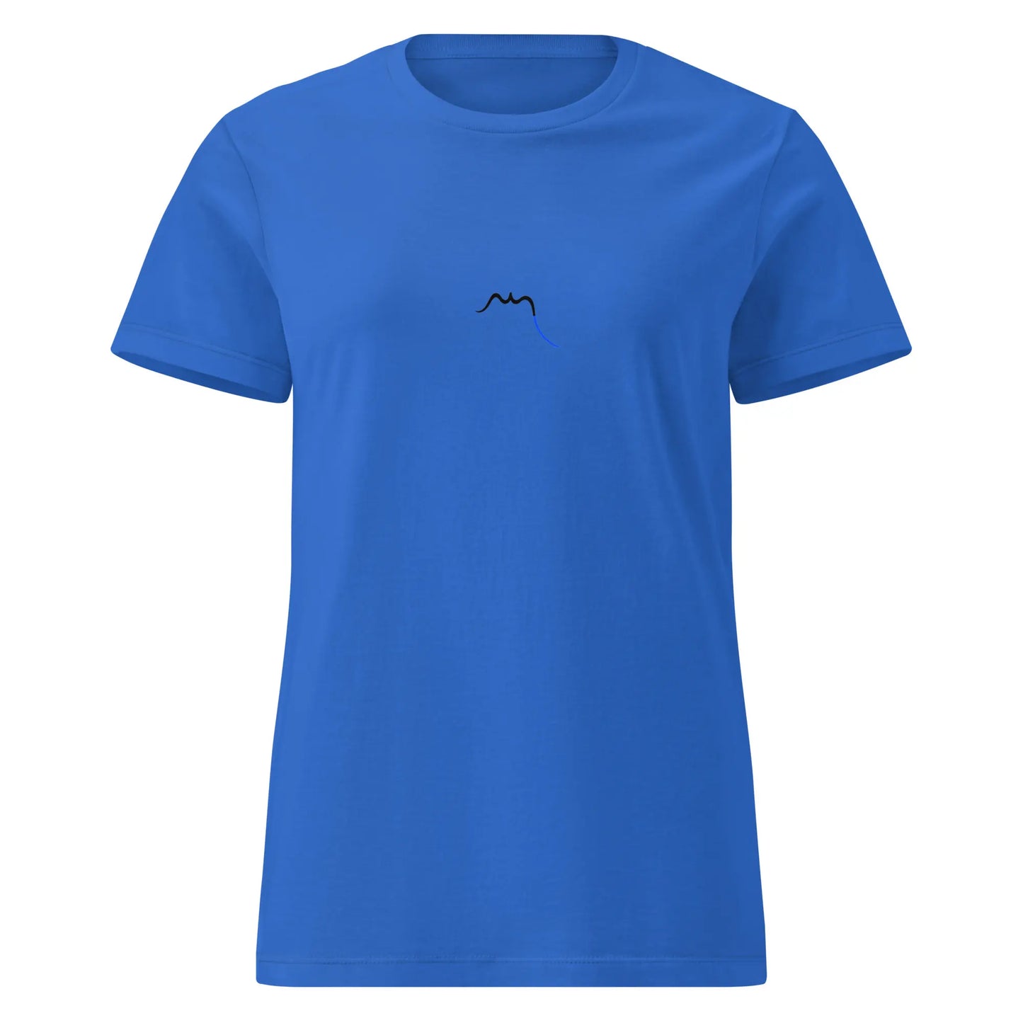 t-shirt coton cintré femme insola face coloris bleu logo noir