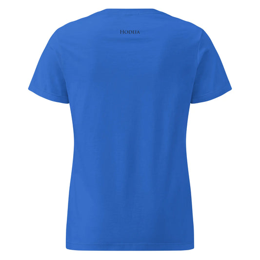 t-shirt coton cintré femme insola dos coloris bleu logo noir