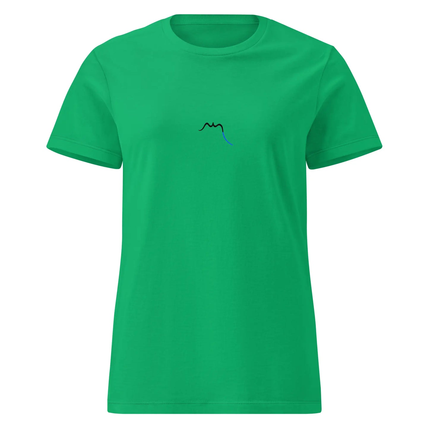 t-shirt coton cintré femme insola face coloris vert logo noir 