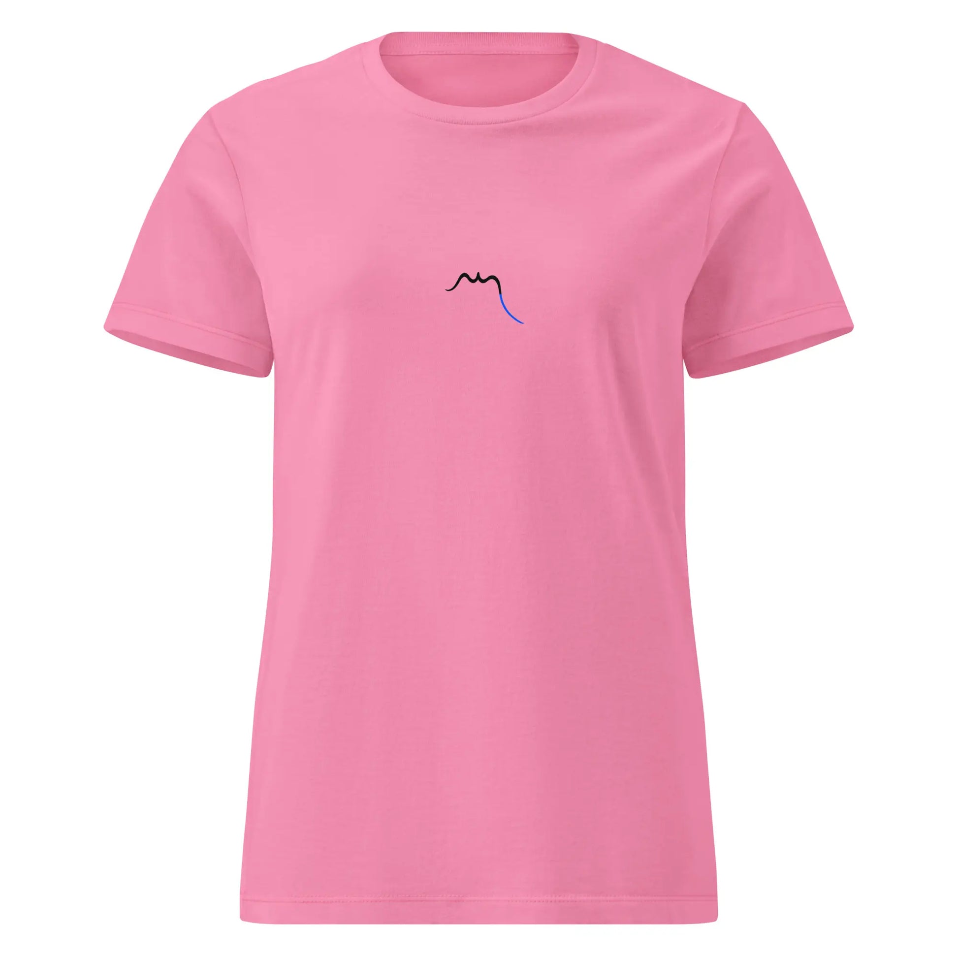 t-shirt coton cintré femme insola face coloris rose logo noir