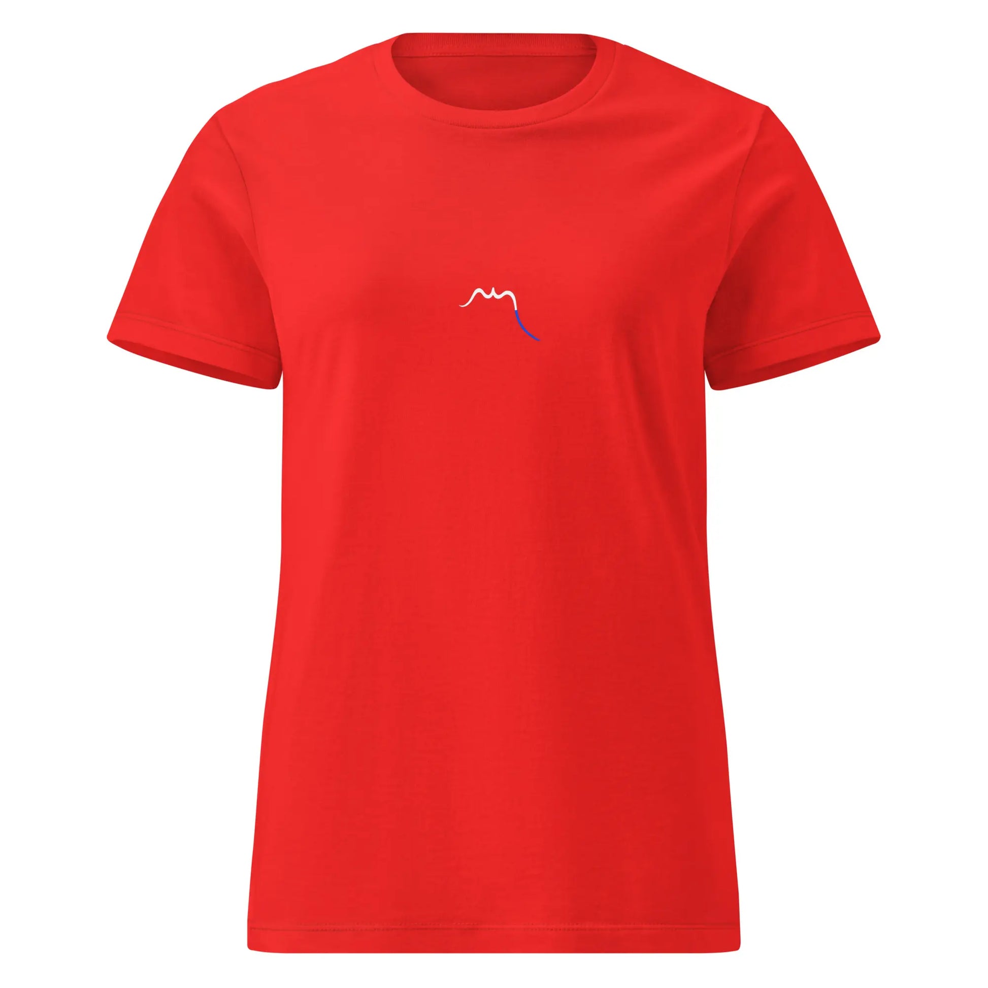 t-shirt coton cintré femme insola face coloris rouge logo blanc