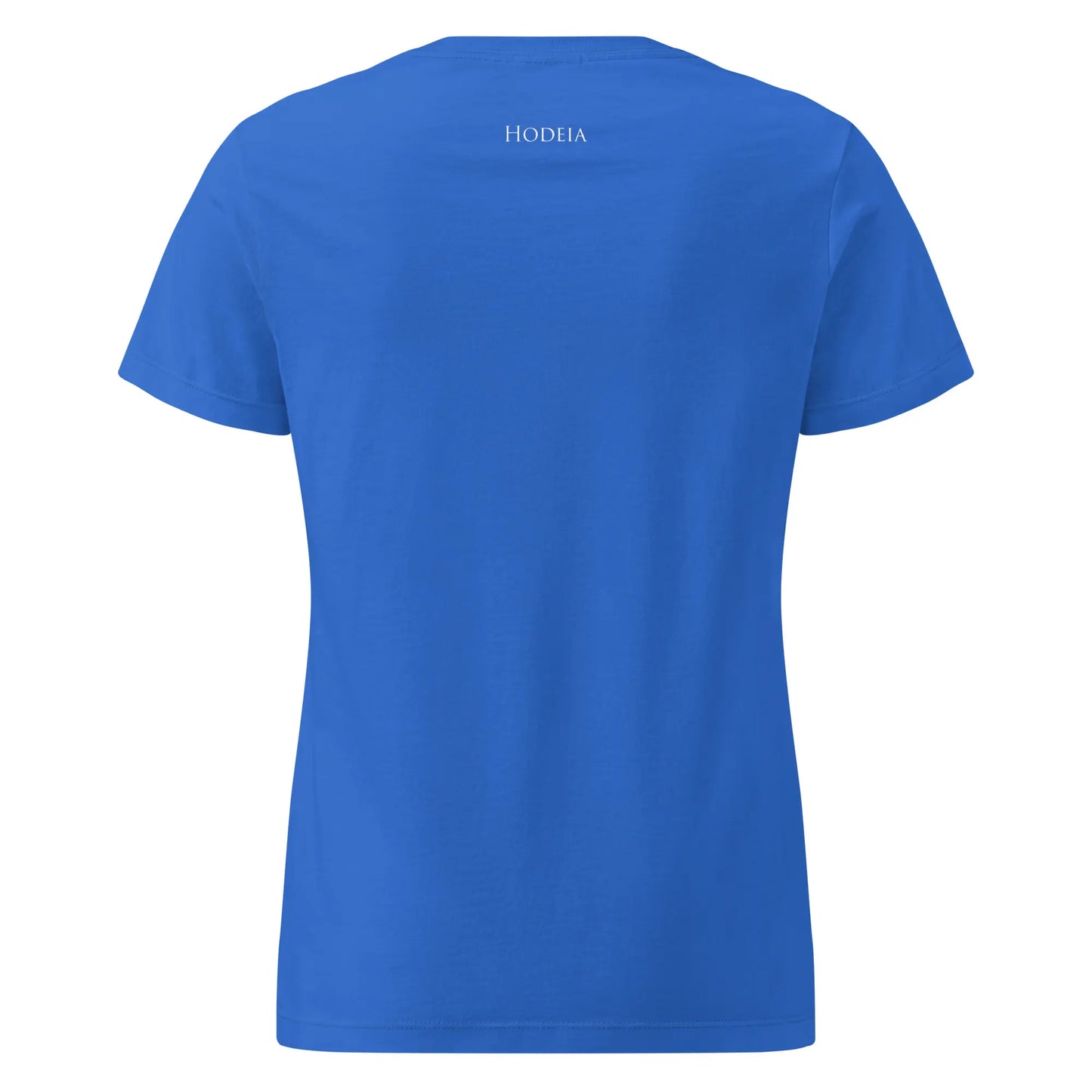 t-shirt coton cintré femme insola dos coloris bleu logo blanc