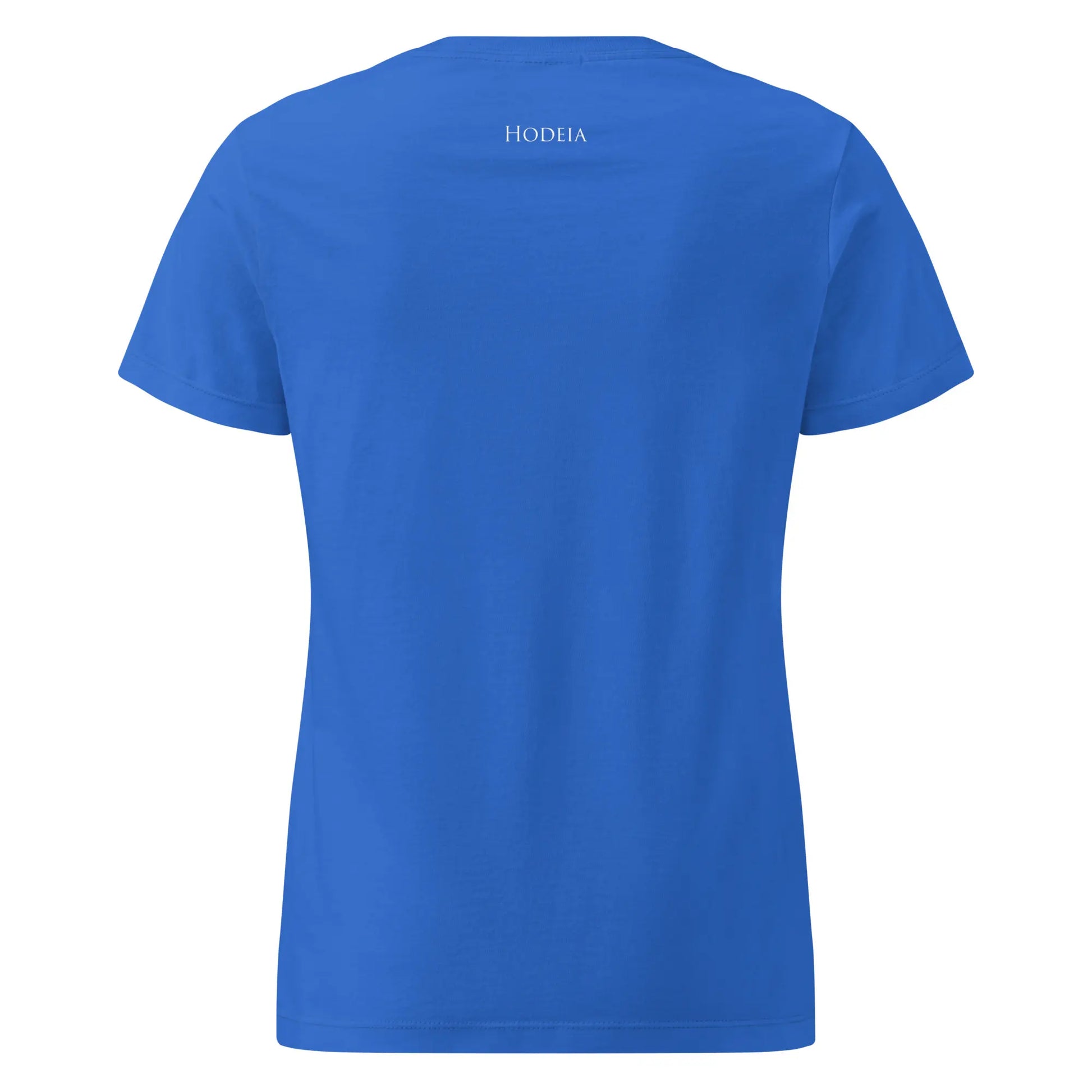 t-shirt coton cintré femme insola dos coloris bleu logo blanc
