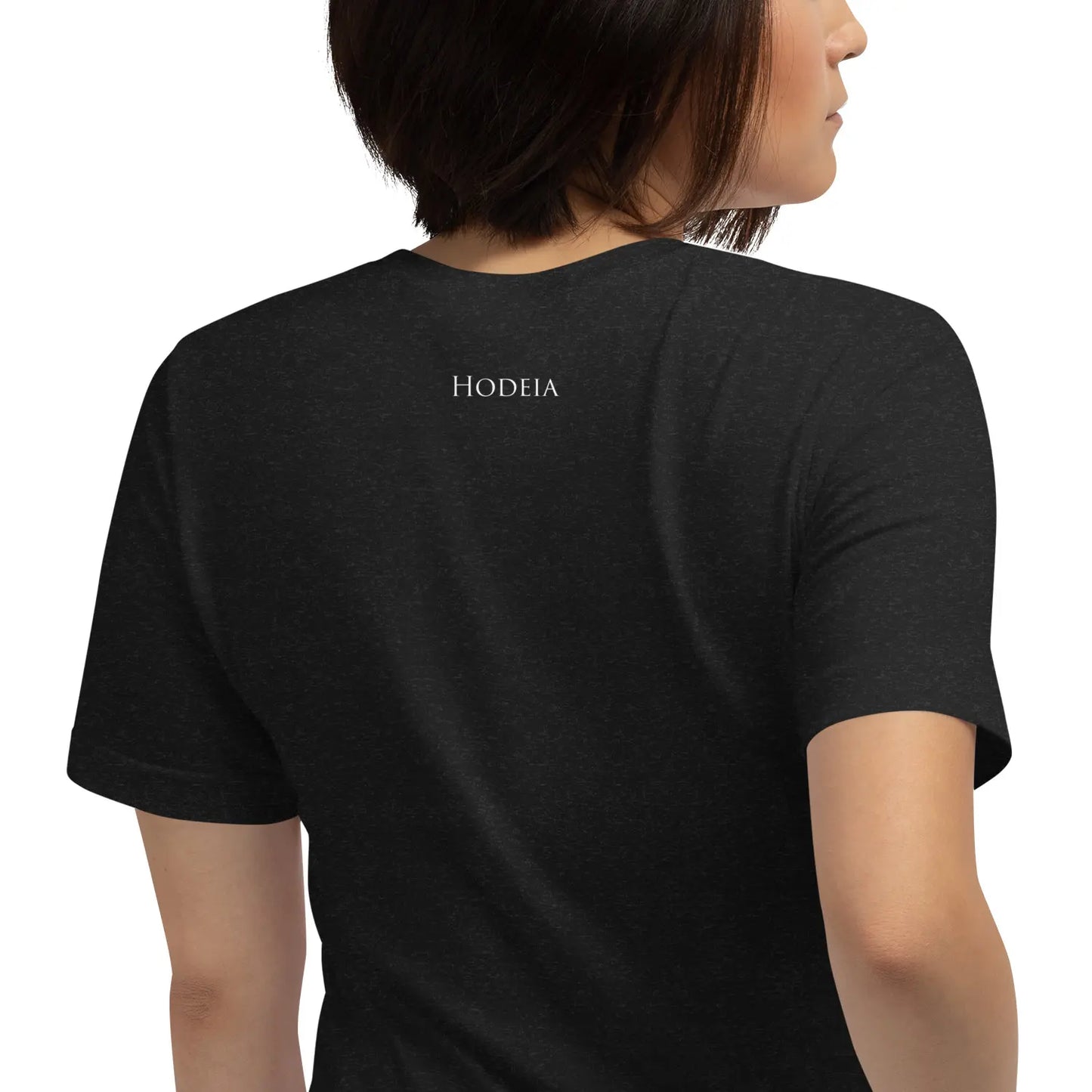 t-shirt coton femme homme basic porté dos coloris noir chiné