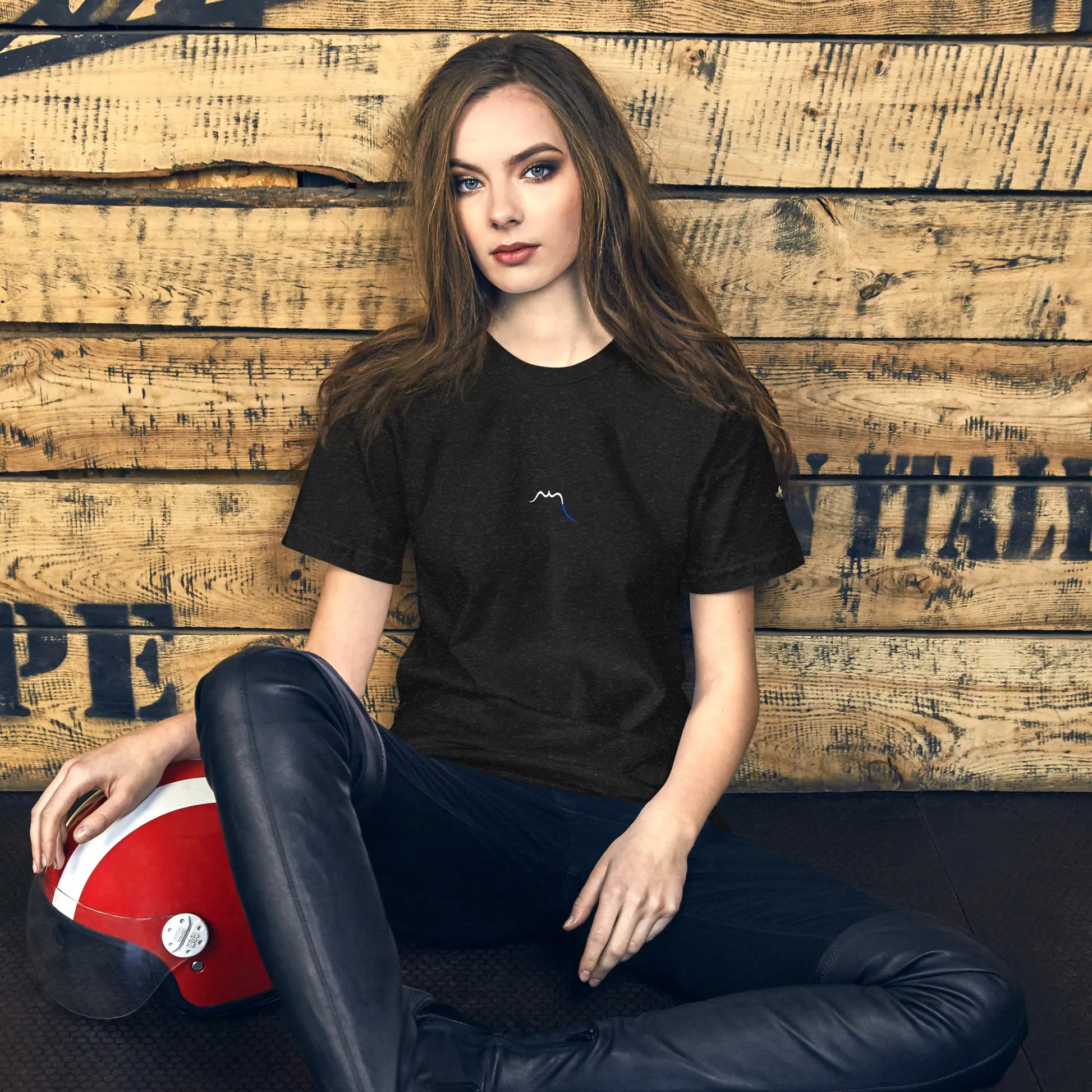 t-shirt coton femme homme basic porté face coloris noir chiné