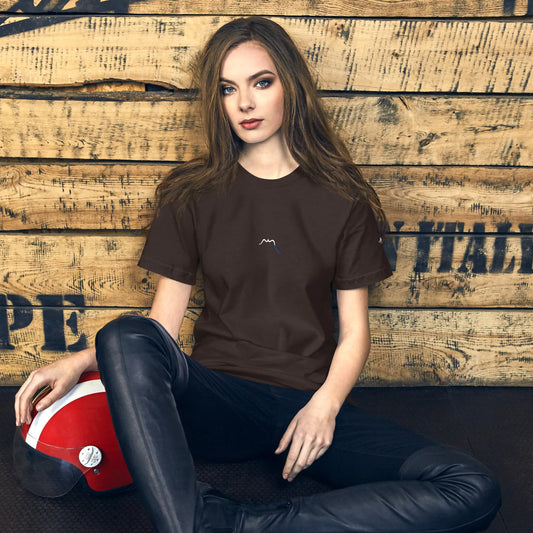 t-shirt coton femme homme basic porté face coloris marron chocolat